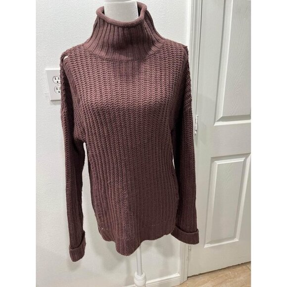 Supplies knitted distressed plum color sweater size medium - Picture 1 of 7